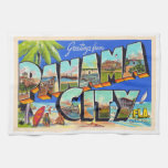 Panama City Florida Vintage Large Letter Postcard Kitchen Towel at Zazzle