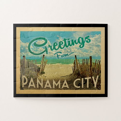 Panama City Jigsaw Puzzle Beach Vintage Travel