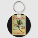 Panama City Palm Tree Vintage Travel Keychain at Zazzle