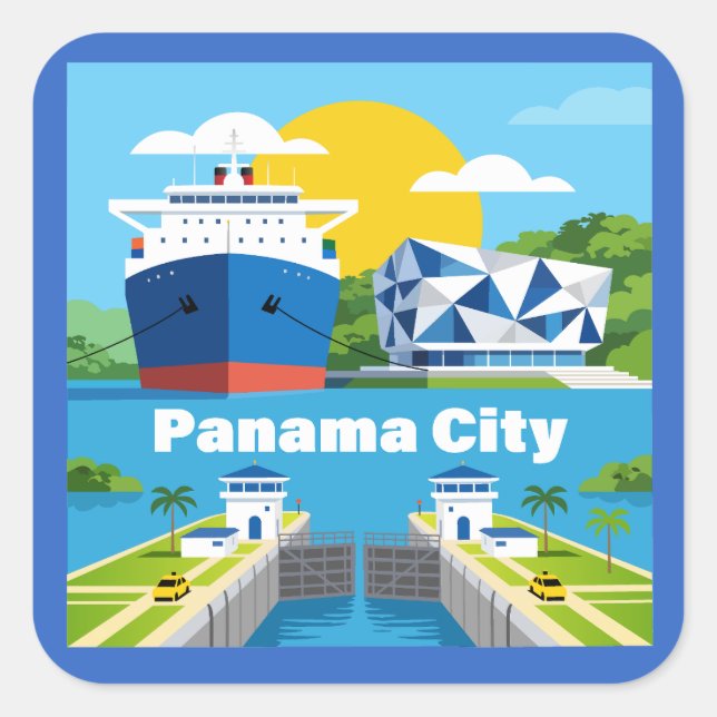Panama City Panama Square Sticker (Front)