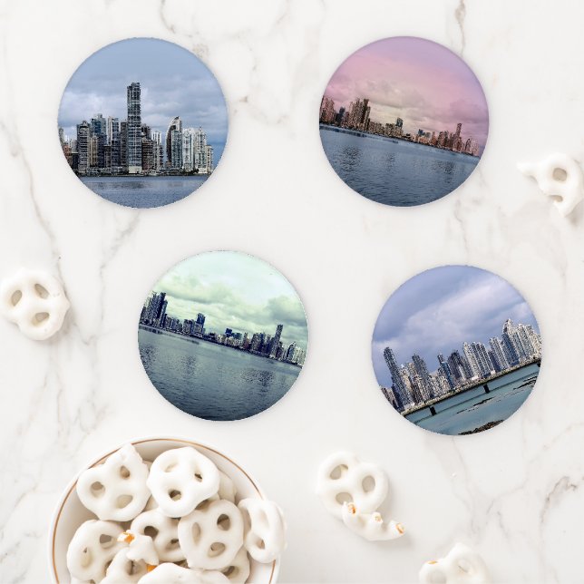 Panama City Skyline Coaster Set (In Situ)