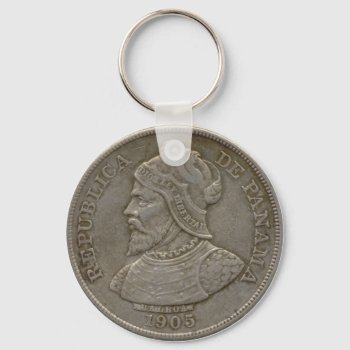 Panama Coin Keychain by Captain_Panama at Zazzle