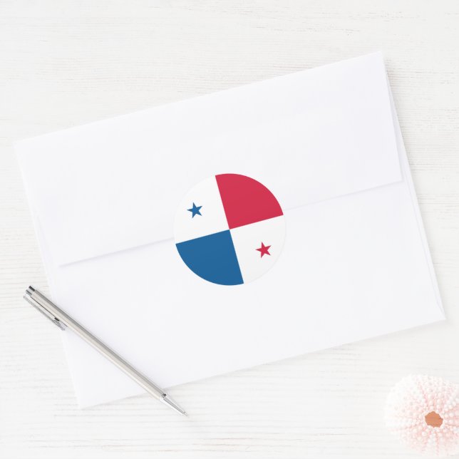 Panama flag classic round sticker (Envelope)
