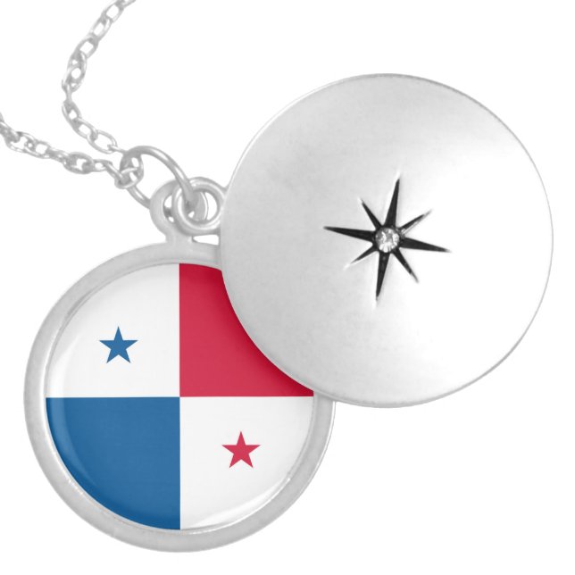 Panama flag locket necklace (Front)