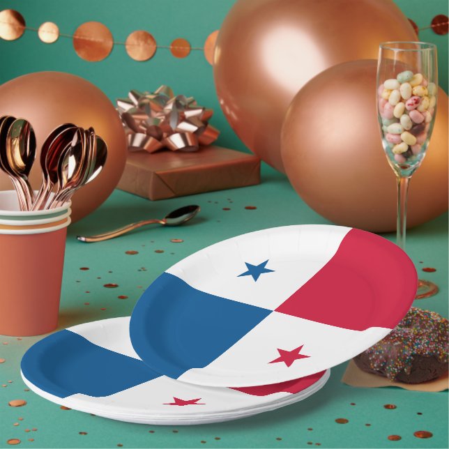 Panama flag paper plates (Multi)