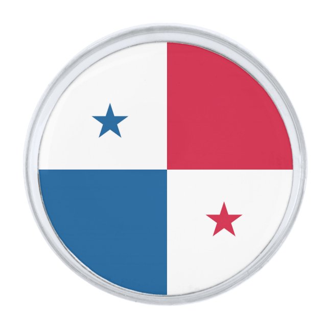 Panama flag silver finish lapel pin (Front)