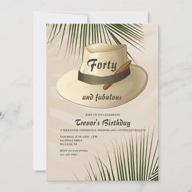 Panama Hat and Cigar Invitation (Front)
