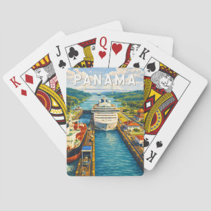 Panama Illustration Travel Art Vintage Poker Cards