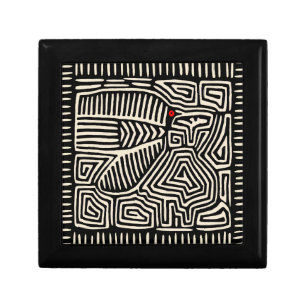 Panama Kuna Indian Mola Pajaro - Black White Gift Box