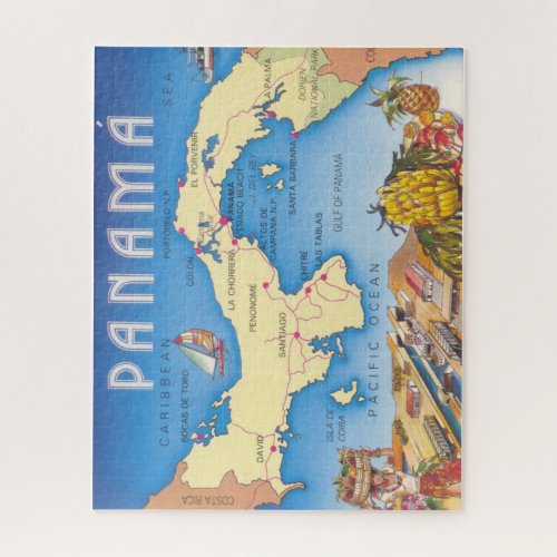 Panama Map 16x20 Jigsaw Puzzle