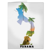 Panama map Illustrated travel poster print. (Front)