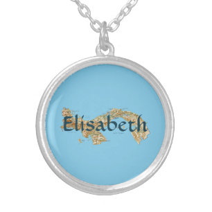 Panama Map + Name Necklace