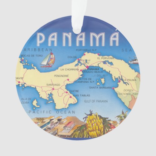 Panama Map Ornament