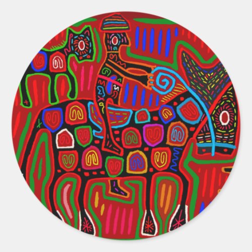 Panama Mola - Save a Horse Ride a Cowboy Classic Round Sticker