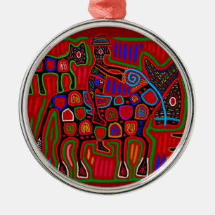 Panama Mola - Save a Horse Ride a Cowboy Metal Ornament