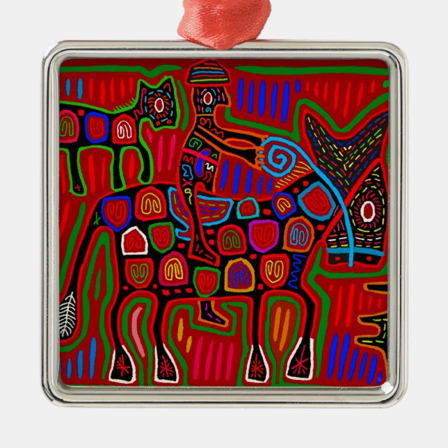 Panama Mola - Save a Horse Ride a Cowboy Metal Ornament (Front)