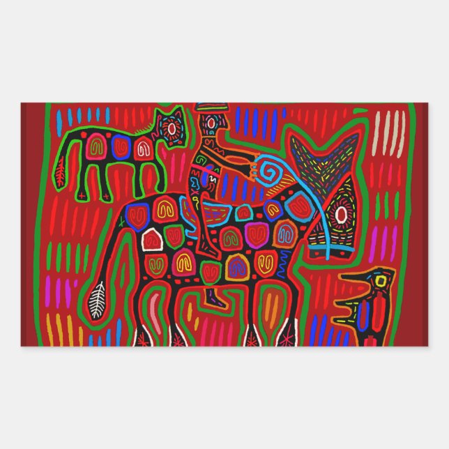 Panama Mola - Save a Horse Ride a Cowboy Rectangular Sticker (Front)