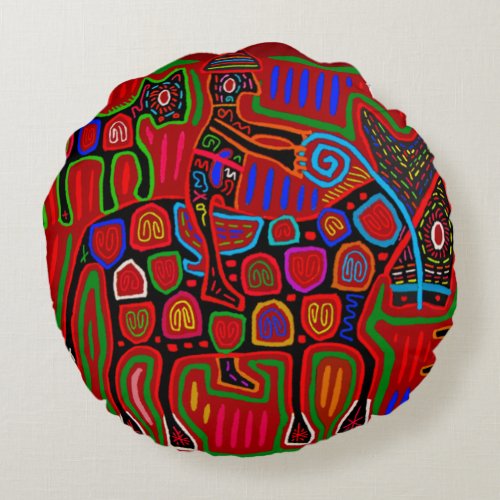 Panama Mola - Save a Horse Ride a Cowboy Round Pillow
