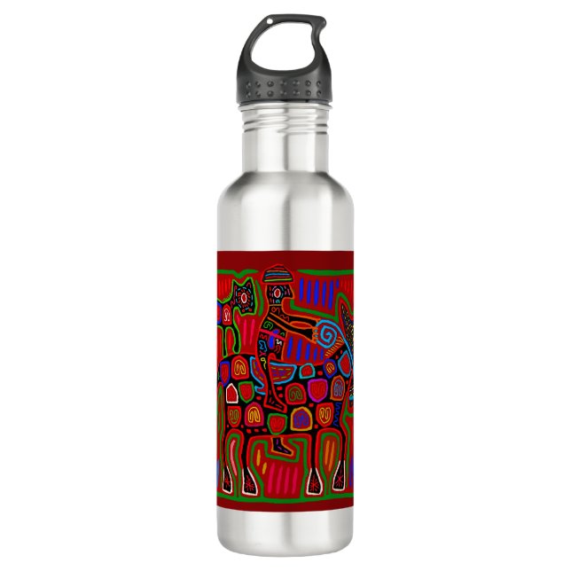 Panama Mola - Save a Horse Ride a Cowboy Stainless Steel Water Bottle (Front)