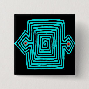 Panama Mola Tortoise - Blue Black Button