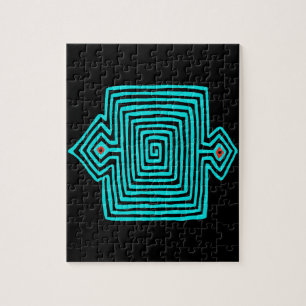 Panama Mola Tortoise - Blue Black Jigsaw Puzzle