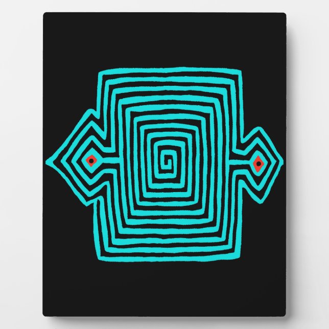 Panama Mola Tortoise - Blue Black Plaque (Front)