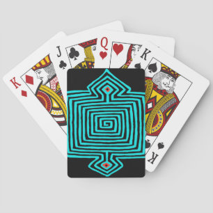 Panama Mola Tortoise - Blue Black Poker Cards