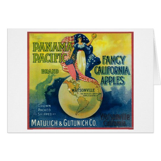 Panama Pacific Apple Crate Label Cards (Front Horizontal)