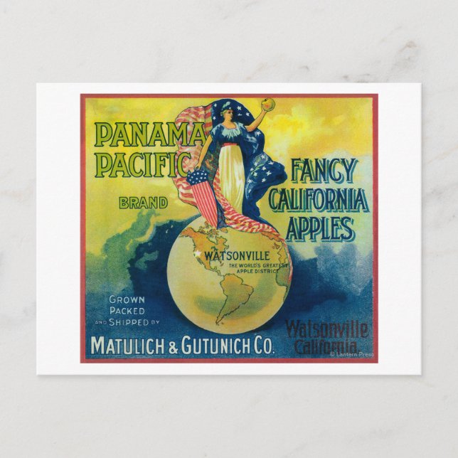 Panama Pacific Apple Crate Label Postcard (Front)