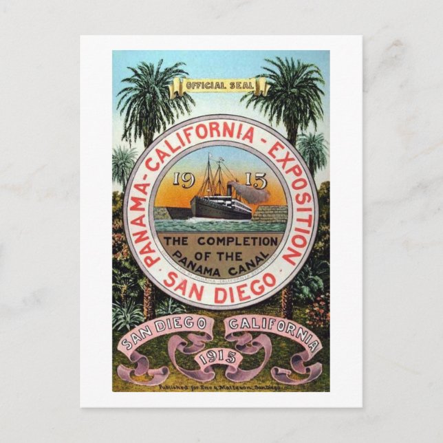 Panama Pacific Expo 1915 Vintage Postcard (Front)