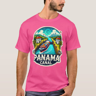 Panama Retro Panama Canal Travel Poster Travel 	 - T-Shirt