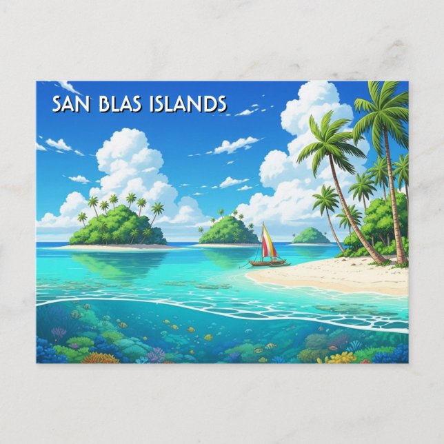 Panama San Blas Islands Travel  Postcard (Front)