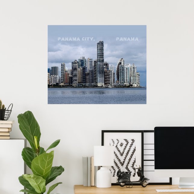 Panama Skyline Poster w/out customizable text (Home Office)