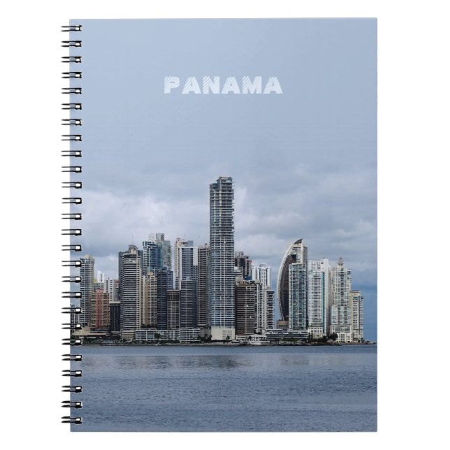 Panama Skyline (text customizable) Notebook (Front)