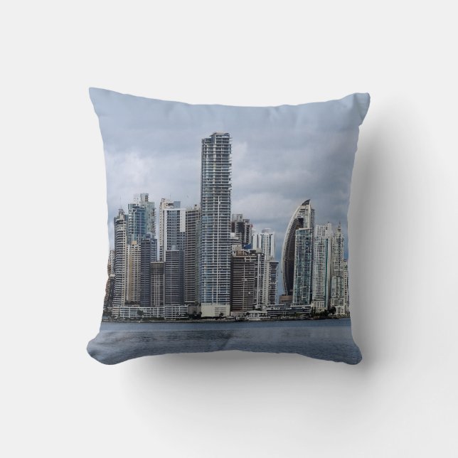 Panama Skyline Throw Pillow (Front)