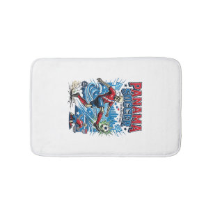 Panama Soccer Skeleton Striker Nations Poster Styl Bath Mat