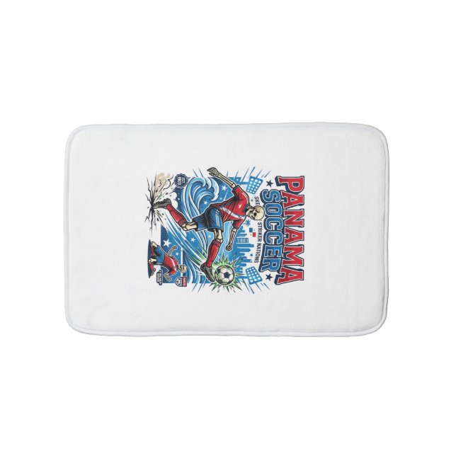 Panama Soccer Skeleton Striker Nations Poster Styl Bath Mat (Front)