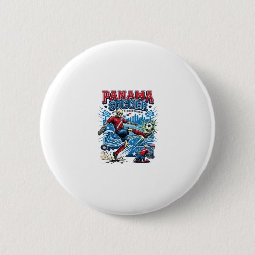Panama Soccer Skeleton Striker Nations Poster Styl Button