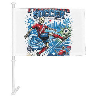Panama Soccer Skeleton Striker Nations Poster Styl Car Flag