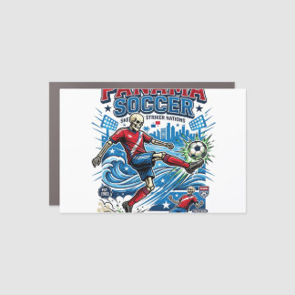 Panama Soccer Skeleton Striker Nations Poster Styl Car Magnet