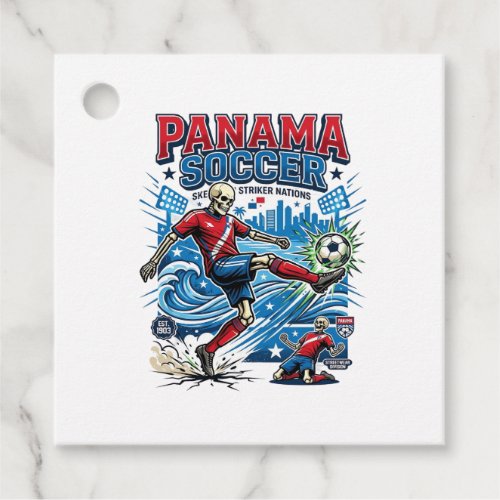 Panama Soccer Skeleton Striker Nations Poster Styl Favor Tags