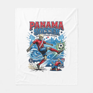Panama Soccer Skeleton Striker Nations Poster Styl Fleece Blanket
