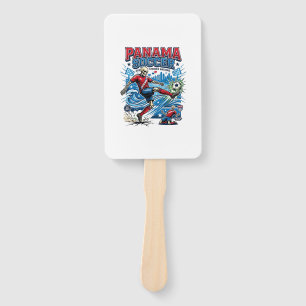 Panama Soccer Skeleton Striker Nations Poster Styl Hand Fan
