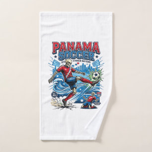 Panama Soccer Skeleton Striker Nations Poster Styl Hand Towel