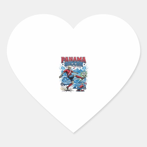 Panama Soccer Skeleton Striker Nations Poster Styl Heart Sticker