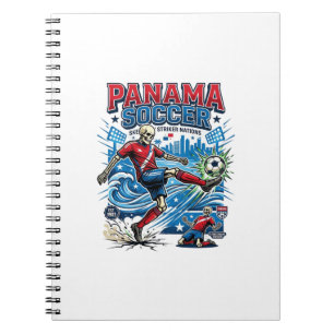 Panama Soccer Skeleton Striker Nations Poster Styl Notebook