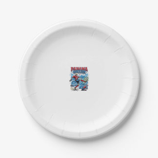 Panama Soccer Skeleton Striker Nations Poster Styl Paper Plates
