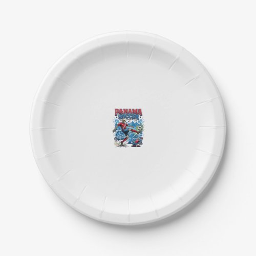 Panama Soccer Skeleton Striker Nations Poster Styl Paper Plates