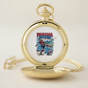 Panama Soccer Skeleton Striker Nations Poster Styl Pocket Watch