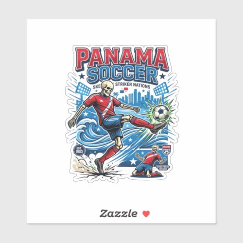 Panama Soccer Skeleton Striker Nations Poster Styl Sticker
